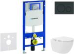 Geberit Duofix - Előfali szerelő készlet, kompakt WC Oudee Vortex és softclose ülőke, Sigma20 vezérlőgomb, fényes fekete/matt fekete SANI11CA5142 (SANI11CA5142)