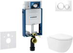 Geberit Kombifix - Előfali szerelő készlet, Oudee Vortex WC és softclose ülőke, Sigma20 vezérlőgomb, fehér/króm SANI15CA3180 (SANI15CA3180)