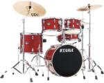 Tama - Imperialstar dobfelszerelés (18-10-12-14-14S") állványzattal és cintányérral, Burnt Red Mist