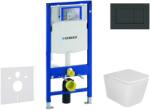 Geberit Duofix - Előfali szerelő készlet, Arkas I WC és softclose ülőke, Sigma30 vezérlőgomb, fényes fekete/matt fekete SANI11CA5125 (SANI11CA5125)