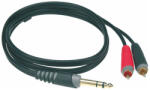 KLOTZ - AY30100 Y kábel, JACK-RCA 1m Klotz 6.3 JACK - 2xRCA csatlakozók