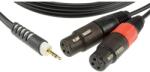 KLOTZ - Y kábel, JACK-XLR, 2 m - Klotz aranyozott 3, 5/JACK3 - 2xAmphenol XLR3F csatlakozók, + PCU201-Z fekete kábel