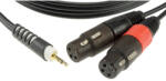 KLOTZ - Y kábel, JACK-XLR, 3 m - Klotz aranyozott 3, 5/JACK3 - 2xAmphenol XLR3F csatlakozók, + PCU201-Z fekete kábel