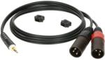 KLOTZ - Y kábel, JACK-XLR, 1 m - Klotz aranyozott 3, 5/JACK3 - 2xAmphenol XLR3m PLU csatlakozók, + PCU201-Z fekete kábel