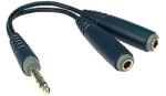 KLOTZ - Y adapter kábel JACK-JACK 0, 2 m - Klotz aranyozott 6, 35/JACK3 - 2x6, 35/JACK3 aljzat csatlakozók + PCU201-Z fekete kábel