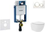 Geberit Kombifix - Előfali szerelő készlet, kompakt WC Oudee Vortex és softclose ülőke, Sigma20 vezérlőgomb, fehér/aranyozott SANI15CA3137 (SANI15CA3137)