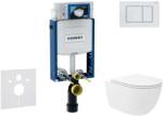Geberit Kombifix - Előfali szerelő készlet, Oudee Vortex WC és softclose ülőke, Sigma30 vezérlőgomb, fehér/matt fehér SANI15CA3190 (SANI15CA3190)