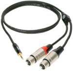 KLOTZ - JACK-XLR 1, 8 m Klotz fémházas aranyozott 3, 5/JACK3 2xNeutrik XLR3F csatlakozók + PCD202-Z fekete kábel