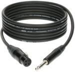 KLOTZ - XLR-JACK kábel, 1 m - Neutrik XLR3F - JACK3 csatlakozók + MY 206 fekete kábel