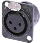 Neutrik - NC3FDLB1 3 pólusú XLR aljzat aranyozott érintkező fekete