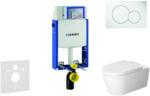 Geberit Kombifix - Fali WC modul nyomógombbal Sigma01, alpesi fehér + Duravit ME by Starck - WC és ülőkéje, perem nélküli, SoftClose 110.302. 00.5 NM1 (110.302.00.5 NM1)