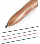 Zebra Golyóstoll, 0, 37 mm, nyomógombos, négyszínű, ZEBRA Smooth, rose gold