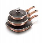 Kinghoff 3 db-os gránit serpenyő szett 20/24/28cm Berlinger Haus Rosegold BH-6195 (5999108414701)