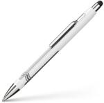 Schneider Golyóstoll, 0, 7 mm, nyomógombos, érintőképernyőhöz, fehér-ezüst tolltest, SCHNEIDER Epsilon Touch XB, kék