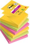 3M Öntapadó jegyzettömb, Z, 76x76 mm, 4+2x90 lap, 3M POSTIT Carnival, vegyes