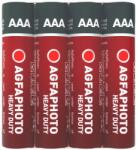 AgfaPhoto Elem, AAA, 4 db, féltartós (szén-cink), zsugor, AGFAPHOTO Heavy Duty