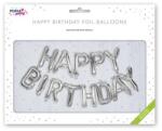 PUKKA PAD Léggömb, 40 cm, PUKKA PAD Happy Birthday, ezüst