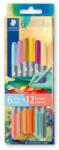 STAEDTLER Rostirón készlet, 1/3 mm, kétvégű, kimosható, STAEDTLER® 3280, Multiverzum 2, 6 különböző szín