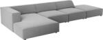 Cosmopolitan Design Világosszürke bársony sarokkanapé Cosmopolitan Design Arendal 341 cm, bal (COS_LCO_184_F1_ARENDAL5)
