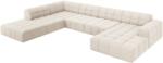 Cosmopolitan Design Bézs bársony sarokkanapé "U" alakú Cosmopolitan Design Chicago 364 cm, bal (COS_UL_51_F1_CHICAGO1)