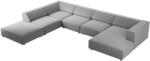 Cosmopolitan Design Világosszürke bársony sarokkanapé "U" Cosmopolitan Design Arendal 364 cm, bal (COS_UL_184_F1_ARENDAL5)