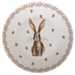 Clayre & Eef Porcelán lapostányér 26cm nyuszis, Rustic Easter Bunny