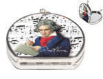 Fridolin Zsebtükör nagyítós 7x7, 5x2, 5cm, textilbevonatú, Beethoven