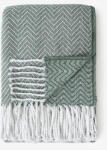 Goldea pătură din bumbac zigzag - verde pădure 140 x 200 cm Patura