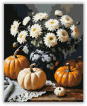  Fehér krizantémok és tökök - számfestő készlet