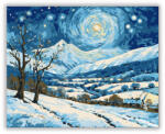  Csillagfényes Havas Táj - számfestő készlet