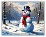  Téli Vidám Hóember - számfestő készlet