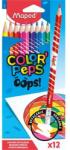 Maped Színes ceruza készlet háromszögletű radírral Maped Color Peps Oops 12 db (832812)