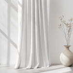 Goldea lenvászon keveréket tartalmazó drapéria - fehér 240x145 cm