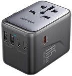 JOYROOM Gan Universal World Travel Adapter 65W - захранване с 2xUSB-А и 3xUSB-C изходи и преходници за цял свят в едно устройство за мобилни устройства (черен)