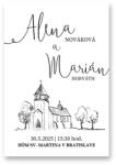 Personal Invitație de nuntă - Sketch Selectați cantitatea: 61 buc și mai multe