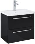 Roca Set mobilier baie (masca si lavoar cu doua sertare) Roca Kwadro Plus 60x38xH53 cm, negru lucios (A852475351)