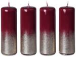  Henger Advent 4Db 40X120 Mm Csillogó Arany, Burgundi Gyertya