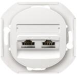 ALING-CONEL EON 2xRJ45 csatlakozó aljzat Keystone betéttel Cat5e FTP árnyékolt keret nélkül fehér E614S. 0 (E614S.0)