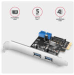 AXAGON - PCIe vezérlő 2x ext. + 2x int. USB 5Gbps - PCEU-232RS (PCEU-232RS)
