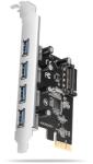 AXAGON - PCIe vezérlő 4x ext. USB-A 5Gbps port - PCEU-430RS (PCEU-430RS)