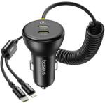 Baseus 60W Baseus USB-C autós töltő + Lightning kábel fekete (C00035902121-00)