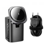 hoco. CQ20A 6in1 vezeték nélküli gyorstöltő, PD, QC, 65W, 3A, 1 x USB-A, 2 x USB-C, fekete