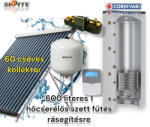 Cordivari Napkollektor rendszer Cordivari 600 literes 1 hőcserélős puffer fűtés rásegítésre: 60 vákuumcsöves kollektor + 1 hőcserélős puffer + nagyteljesítményű szivattyú állomás + vezérlés + tágulási tartály (
