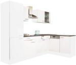 Leziter Yorki 280 sarok konyhablokk fehér korpusz, selyemfényű fehér fronttal polcos szekrénnyel (LS280FHFH-PSZ)