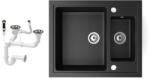 NERO Gránit Mosogató NERO Arriva + Dugókiemelő Matt Fekete