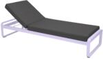 Fermob Sötétszürke kárpitozott kerti nyugágy Fermob Bellevie lila talppal (FB-8502-D1-A3)