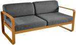 Fermob Sötétszürke kárpitozott kerti kanapé Fermob Bellevie 160 cm barna talppal (FB-8445-D2-A3)