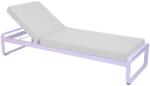 Fermob Fehér kárpitozott kerti nyugágy Fermob Bellevie lila talppal (FB-8502-D1-81)