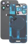 Apple iPhone 16 Pro Max - Hátsó üveg + Kamera lencse + Fémlemez + Magsafe mágnes (Black Titanium), Black Titanium