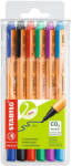 STABILO Rostirón, tűfilc készlet, 0, 8mm, Stabilo GREENPoint 6088, 6 klf. szín (6088/6) - cartridge